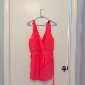 Neon pink romper